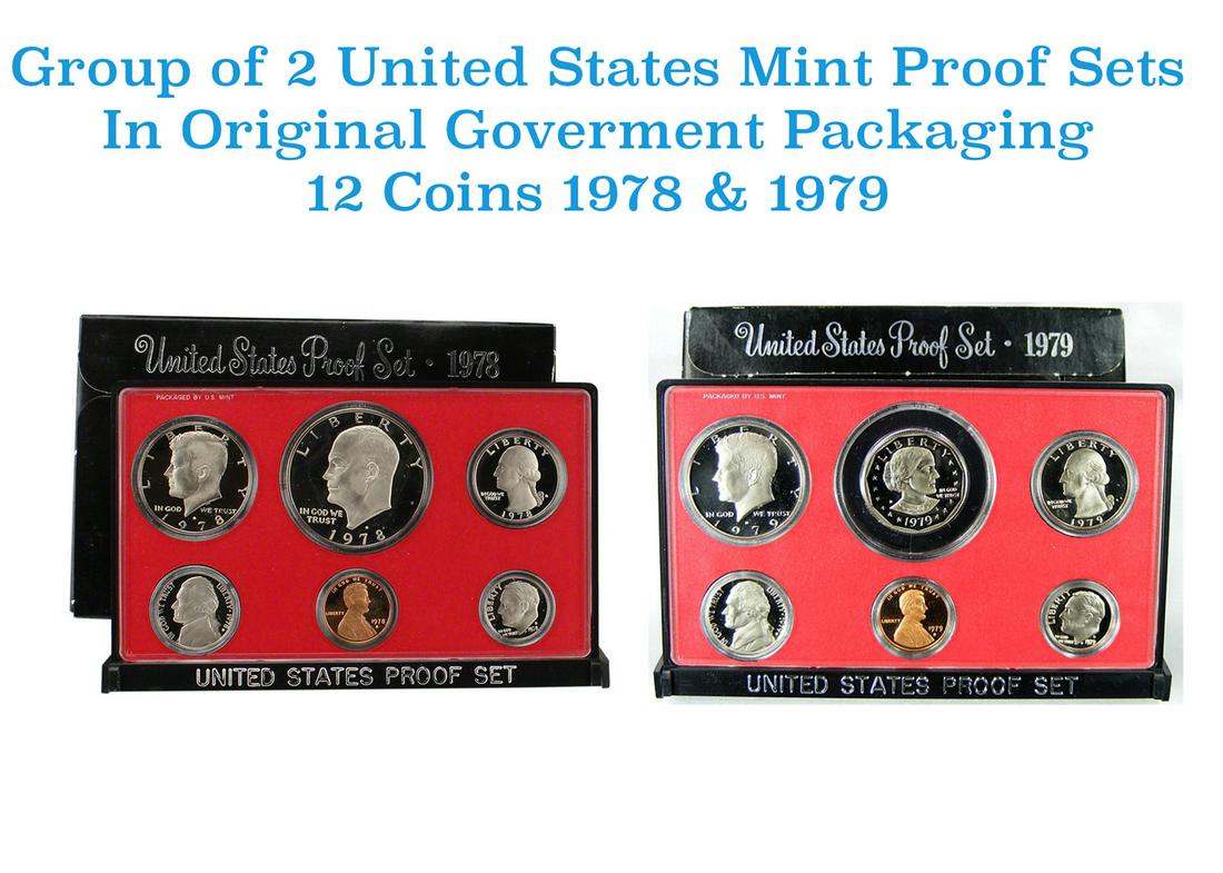 Group of 2 United States Mint Proof Sets 1978-1979 12 coins (1 of 3)