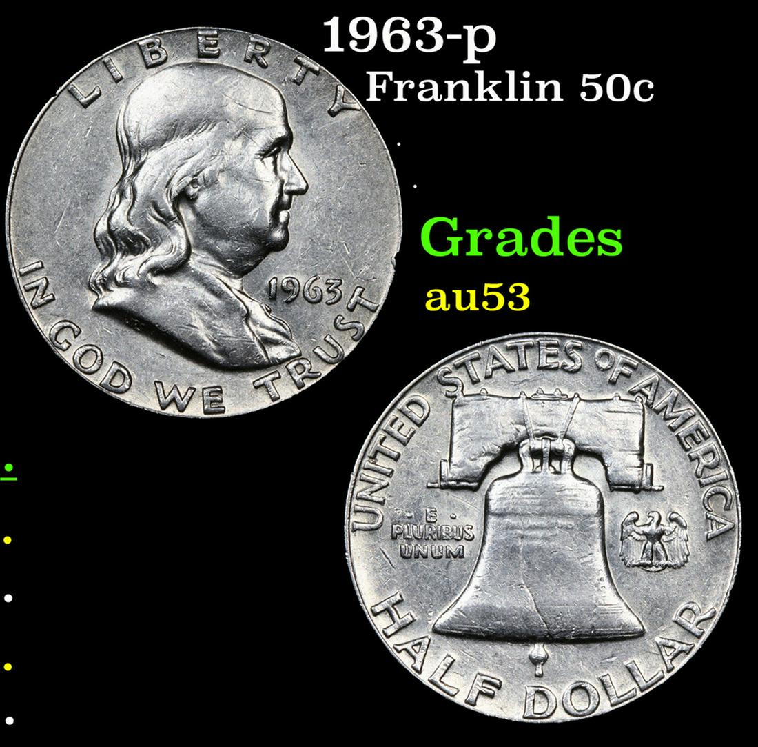 1963-p Franklin Half Dollar 50c Grades Select AU (1 of 3)