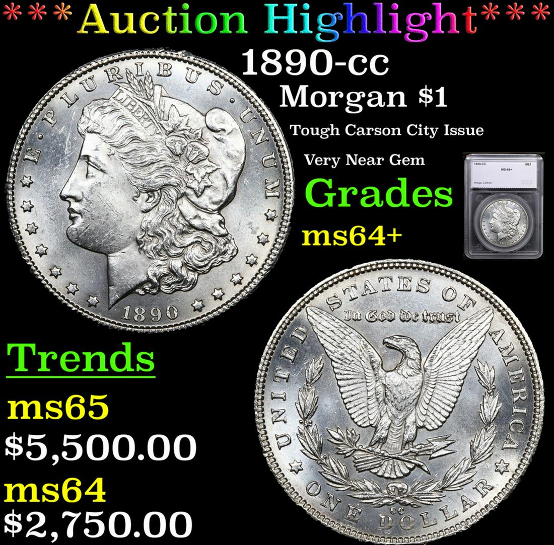 ***Auction Highlight*** 1890-cc Morgan Dollar $1 Graded ms64+ By SEGS (fc) (1 of 5)