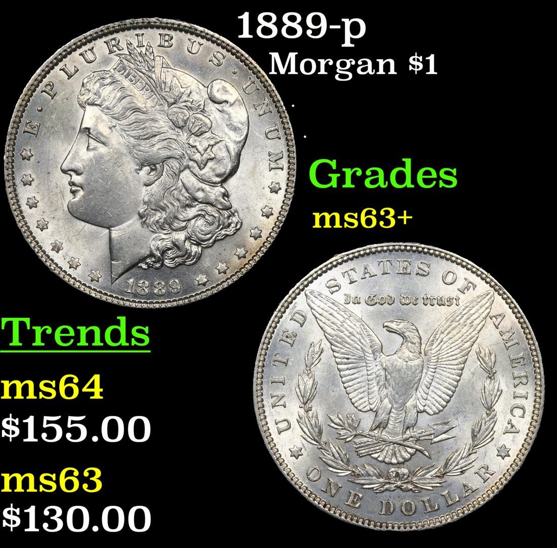 1889-p Morgan Dollar $1 Grades Select+ Unc (1 of 3)