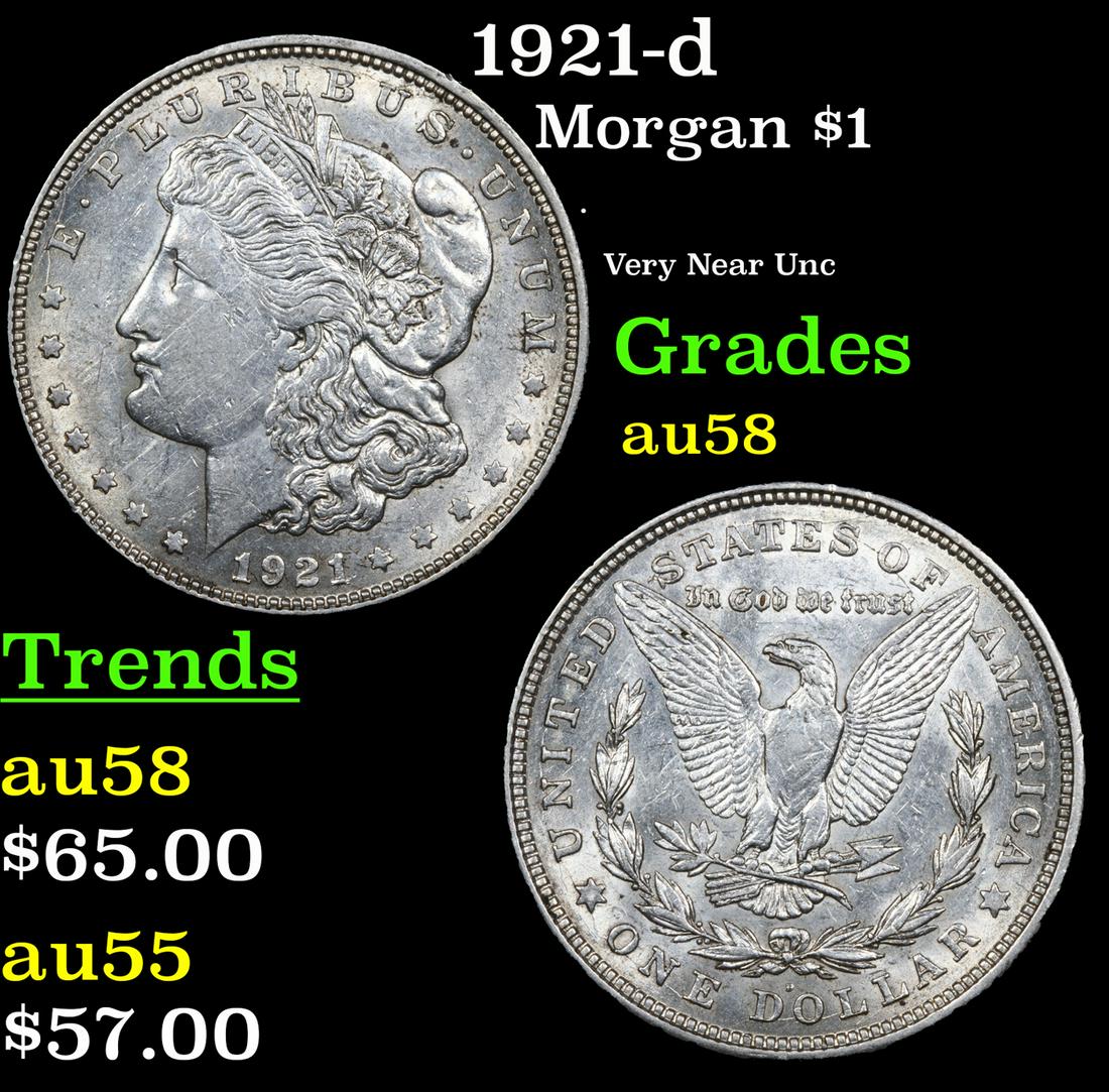 1921-d Morgan Dollar $1 Grades Choice AU/BU Slider (1 of 3)