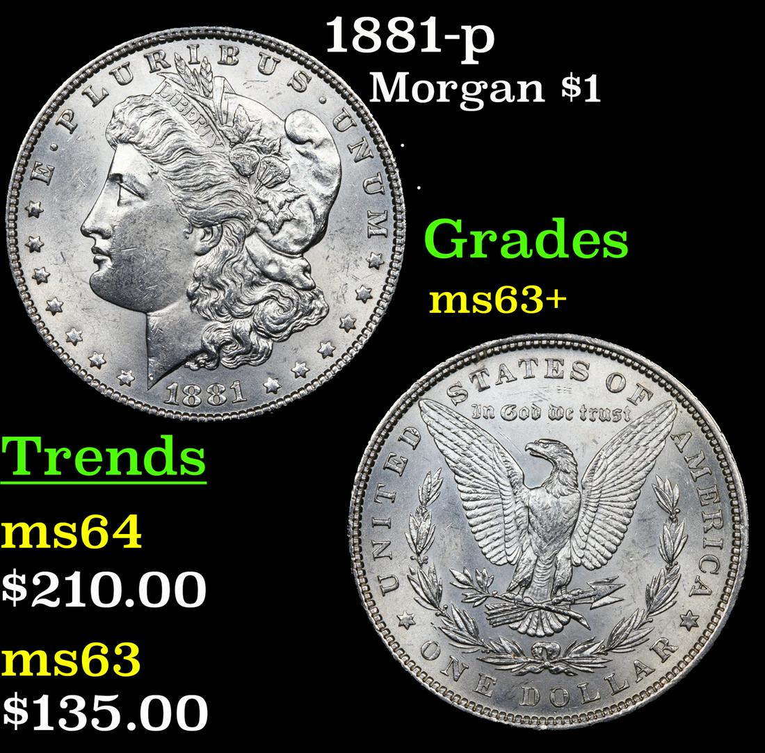 1881-p Morgan Dollar $1 Grades Select+ Unc (1 of 3)