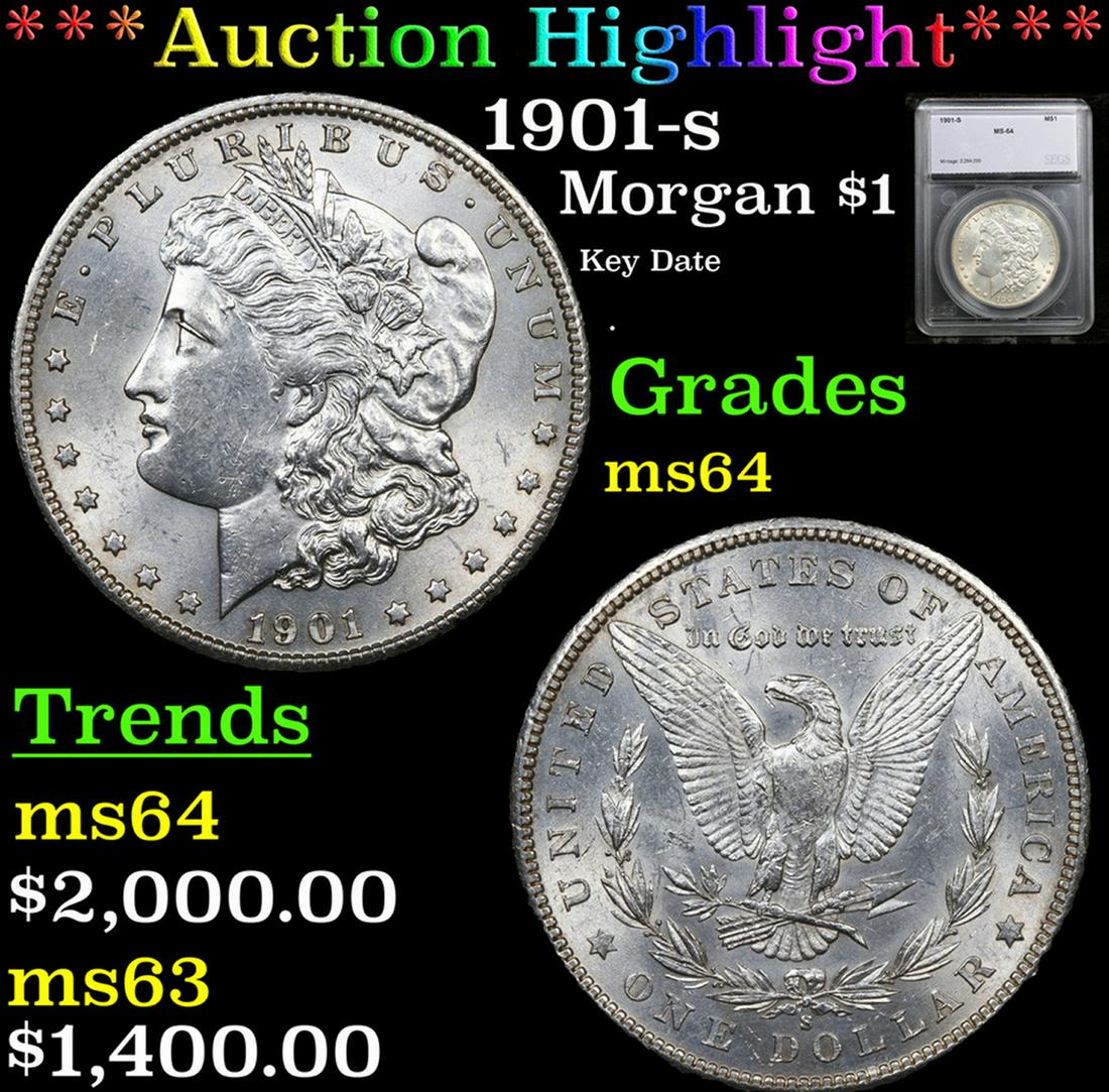 ***Auction Highlight*** 1901-s Morgan Dollar $1 Graded ms64 By SEGS (fc) (1 of 5)