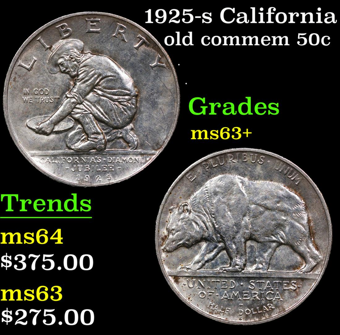 1925-s California Old Commem Half Dollar 50c Grades Select+ Unc (1 of 3)