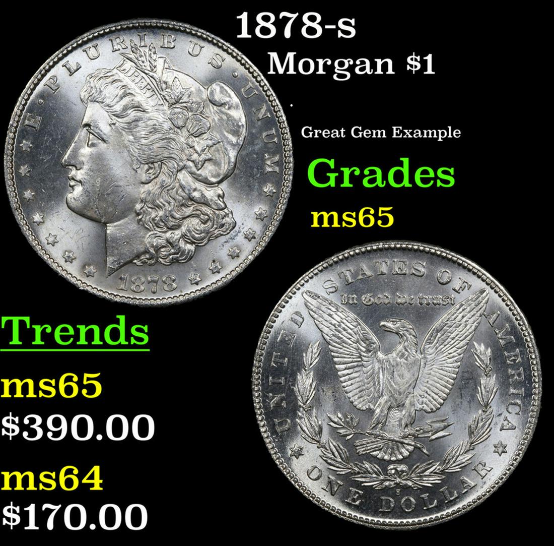 1878-s Morgan Dollar $1 Grades GEM Unc (1 of 3)