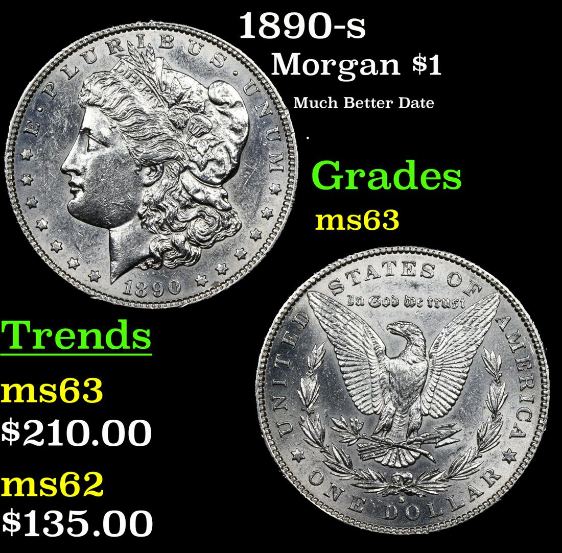1890-s Morgan Dollar $1 Grades Select Unc (1 of 3)