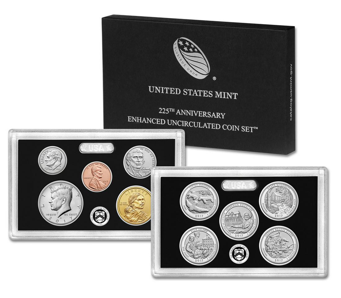 2017 225th Anniversary Enhanced Uncirculated Set in Original Government Packaging! 10 Coins Inside!. (1 of 1)