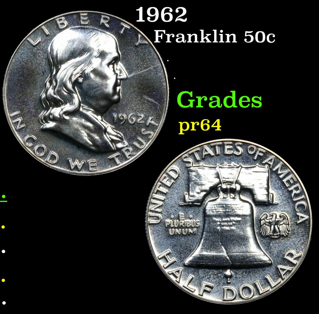 Proof 1962 Franklin Half Dollar 50c Grades Choice Proof (1 of 7)
