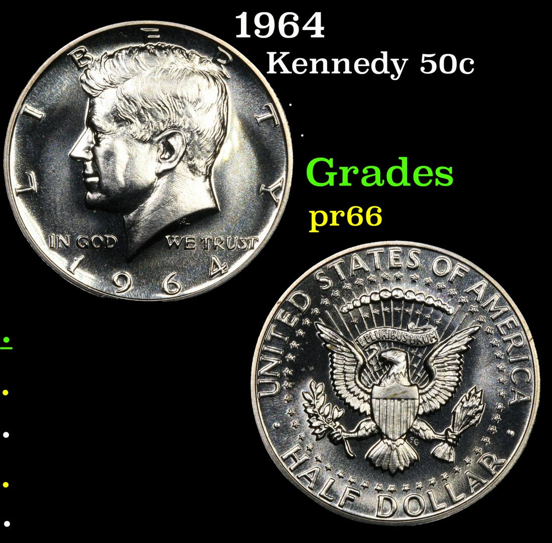 Proof 1964 Kennedy Half Dollar 50c Grades GEM+ Proof (1 of 7)