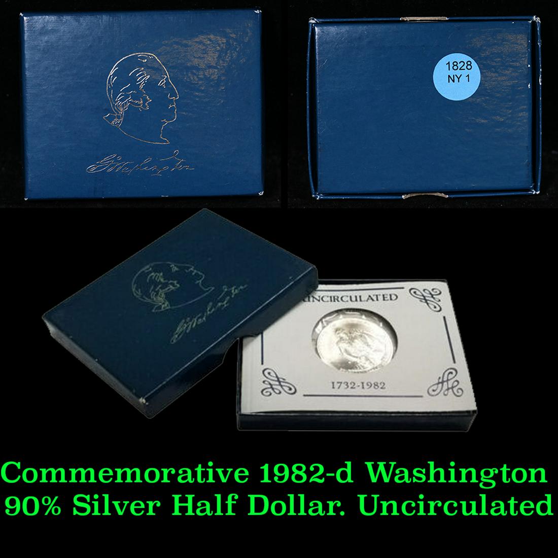 Commemorative 1982-d Washington 90% Silver Half Dollar. Sealed and Uncirculated. Modern Commem Half (1 of 3)