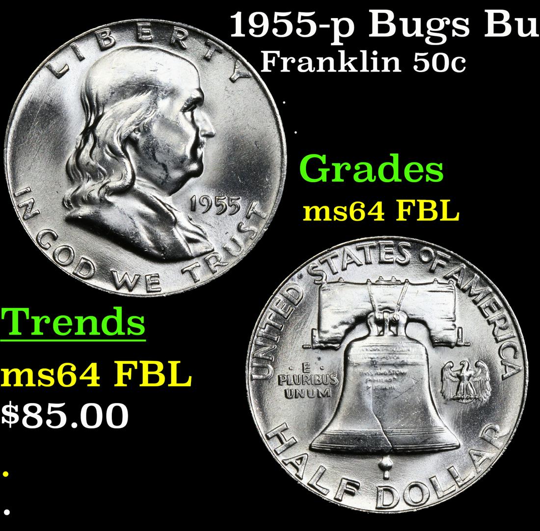 1955-p Bugs Bunny Franklin Half Dollar FS-401 50c Grades Choice Unc FBL (1 of 3)