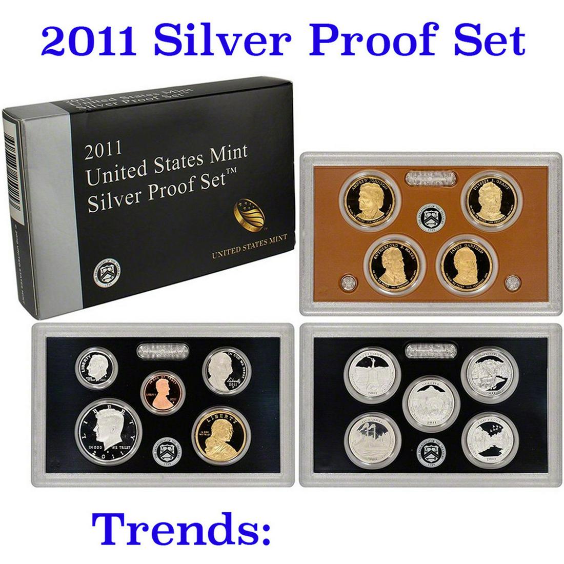2011 United States Silver Proof Set - 14 pc set, about 1.4 ounces of pure silver. (1 of 1)