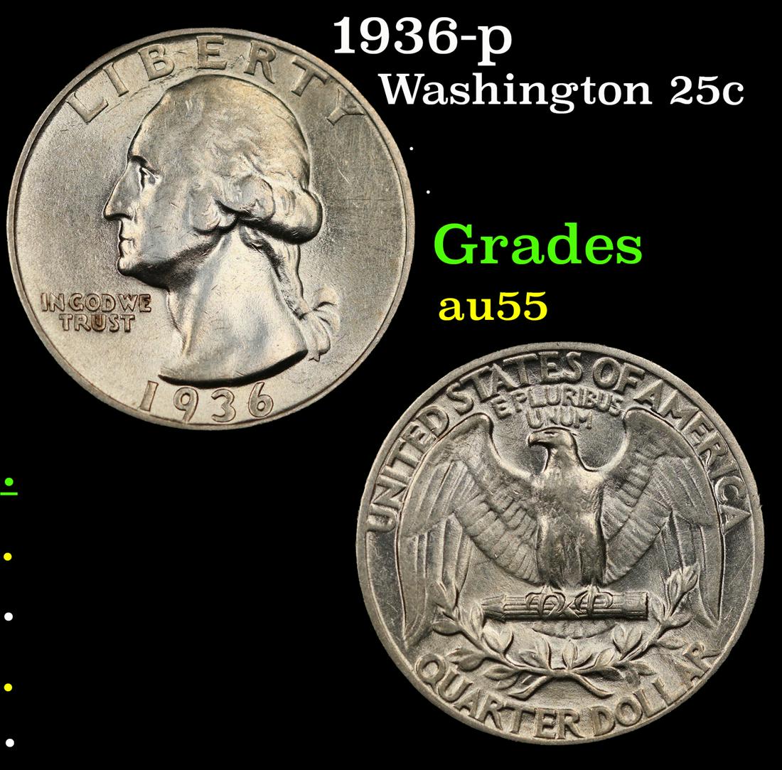 1936-p Washington Quarter 25c Grades Choice AU (1 of 3)