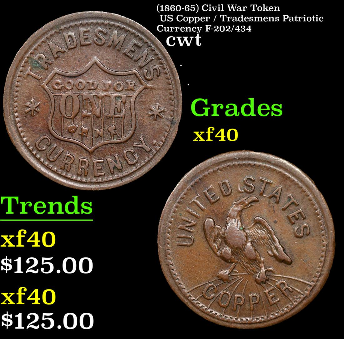 (1860-65) Civil War Token US Copper / Tradesmens Patriotic Currency F-202/434 Civil War Token 1c (1 of 3)