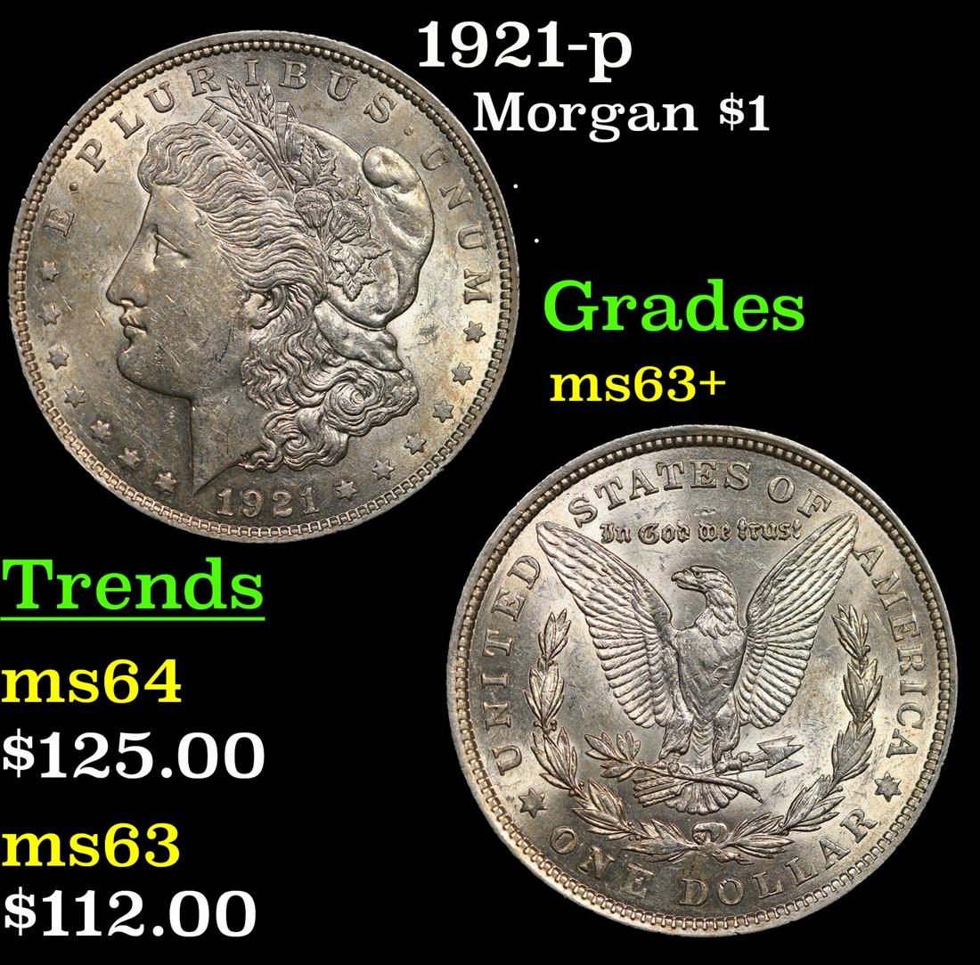 1921-p Morgan Dollar $1 Grades Select+ Unc (1 of 3)