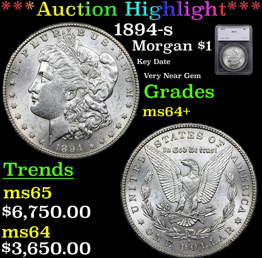 ***Auction Highlight*** 1894-s Morgan Dollar $1 Grades ms64+ By SEGS (fc) (1 of 5)