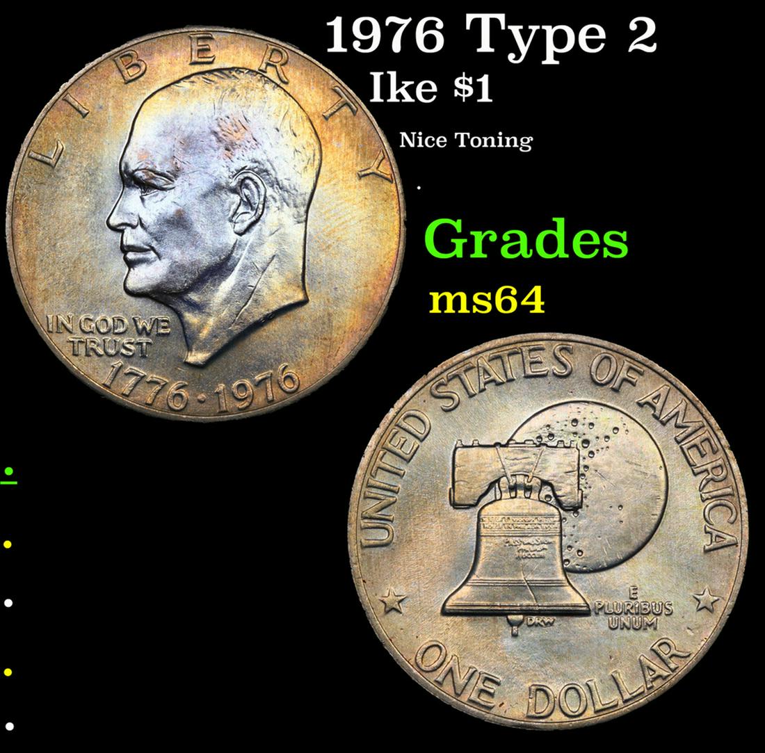 1976 Type 2 Eisenhower Dollar $1 Grades Choice Unc (1 of 3)