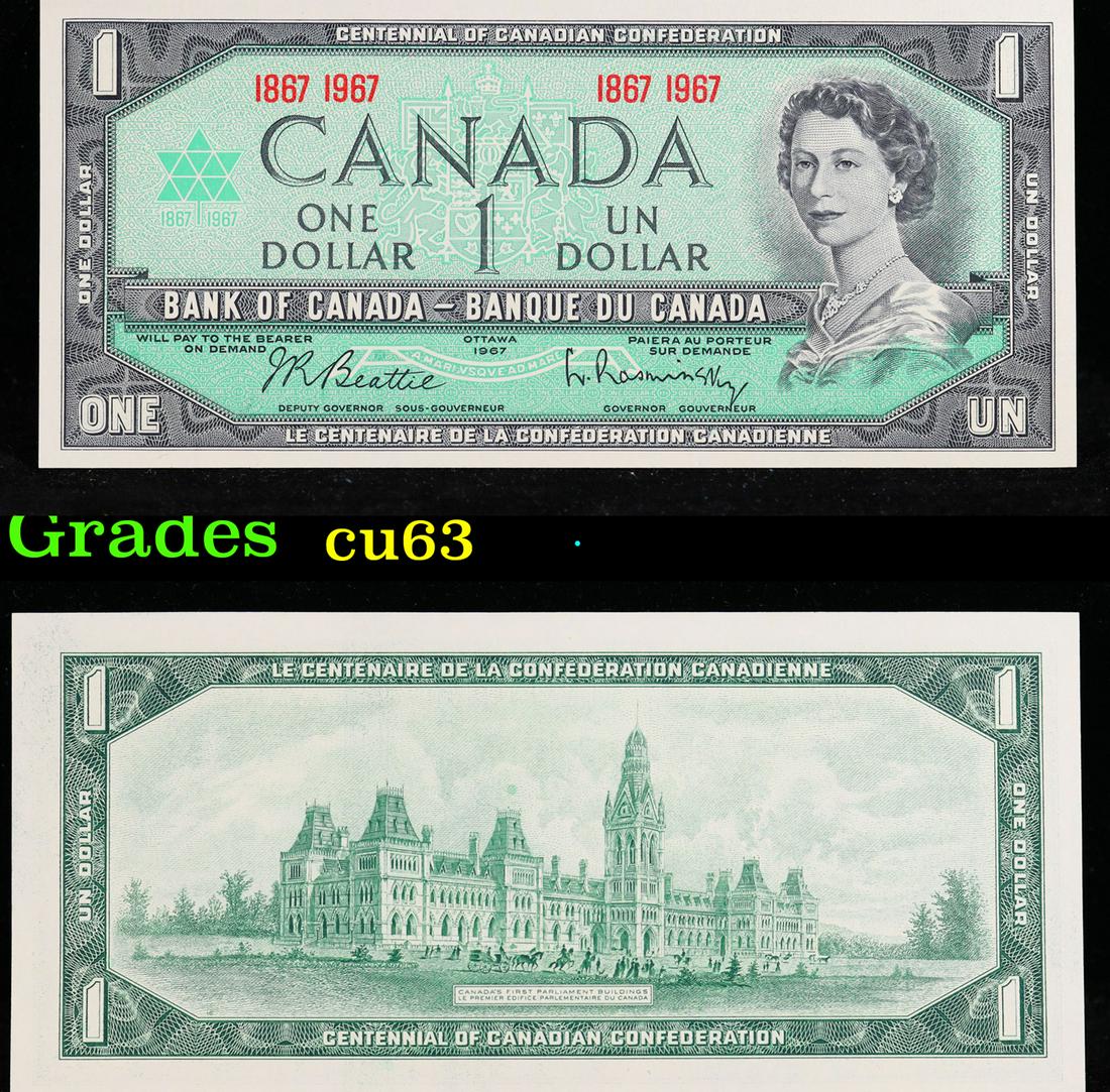 1967 Canada $1 (Ottawa, CA) Grades Select CU (1 of 3)