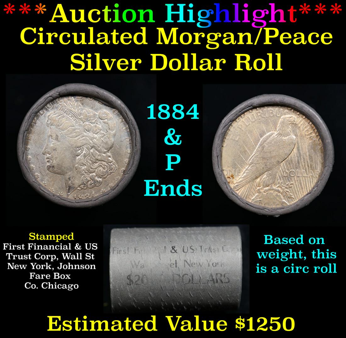 ***Auction Highlight***  First Financial Shotgun 1884 & 'P' Ends Mixed Morgan/Peace Silver dollar (1 of 4)