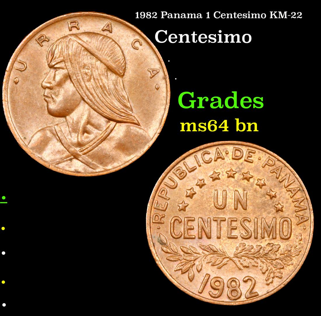 1982 Panama 1 Centesimo KM-22 Grades Choice Unc BN (1 of 3)