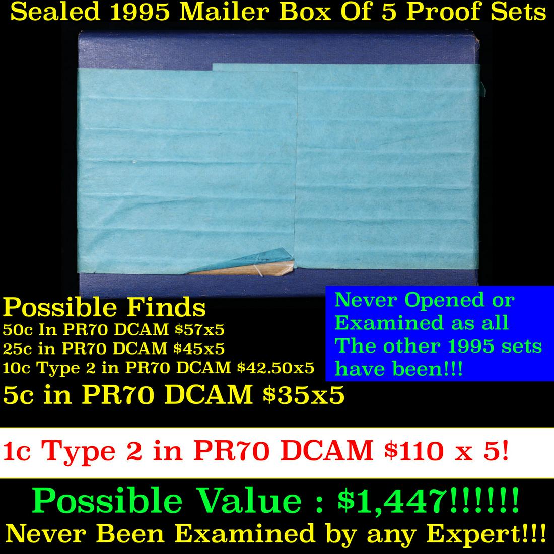 Original sealed box 5- 1995 United States Mint Proof Sets (1 of 2)