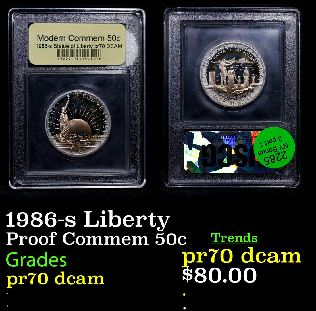 Proof 1986-s Liberty Modern Commem Half Dollar 50c Graded GEM++ Proof Deep Cameo BY USCG (1 of 3)