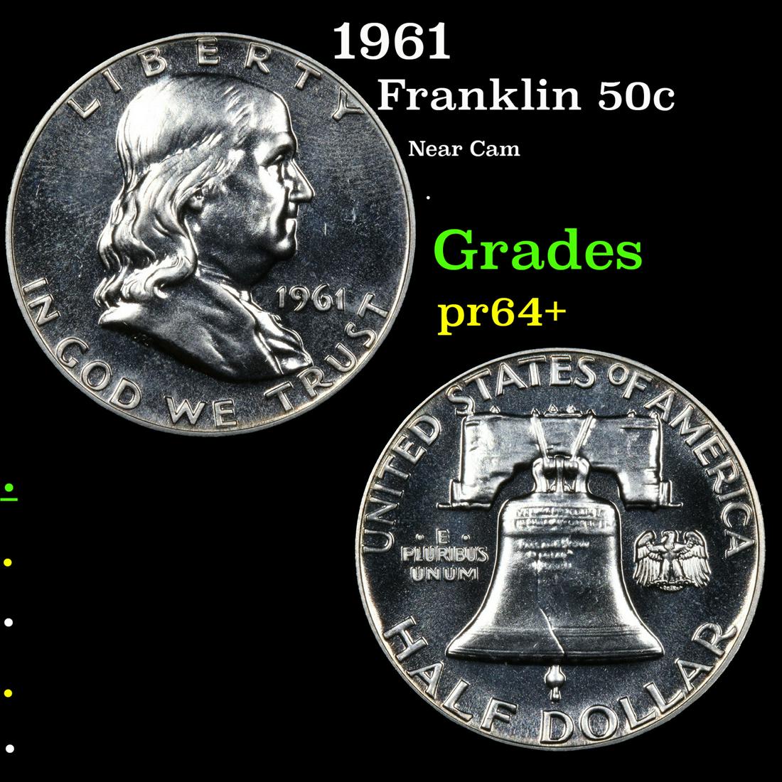 Proof 1961 Franklin Half Dollar 50c Grades Choice+ Proof (1 of 3)