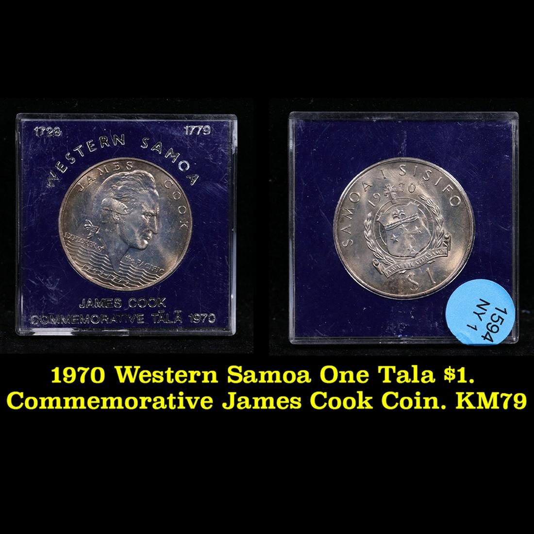 1970 Western Samoa One Tala $1. Commemorative James Cook Coin. KM#â€¯9 (1 of 3)