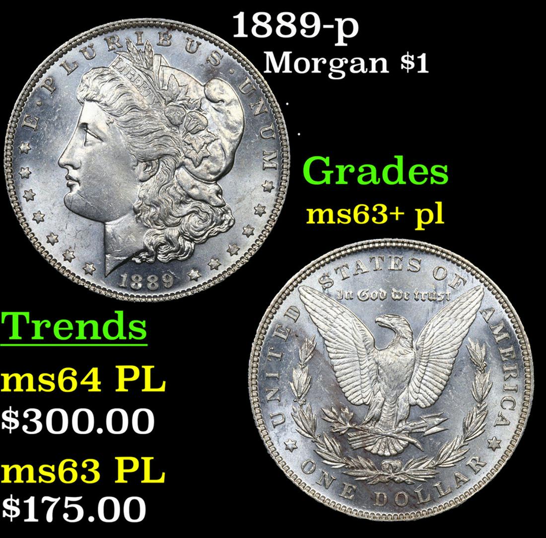 1889-p Morgan Dollar $1 Grades Select Unc+ PL (1 of 3)