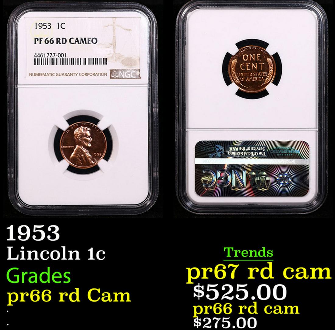 Proof NGC 1953 Lincoln Cent 1c Graded pr66 rd Cam By NGC (1 of 3)