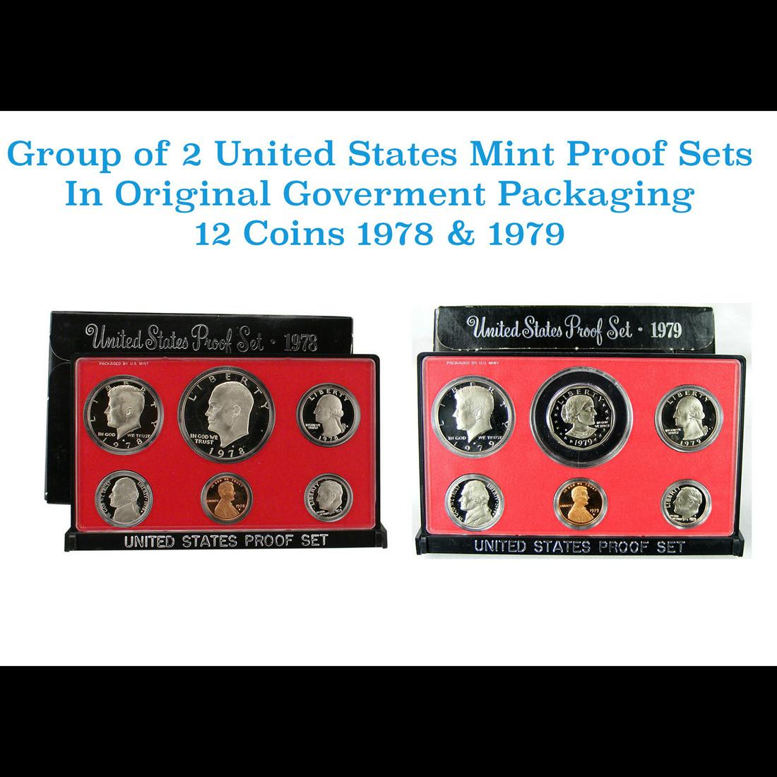 Group of 2 United States Mint Proof Sets 1978-1979 12 coins (1 of 3)