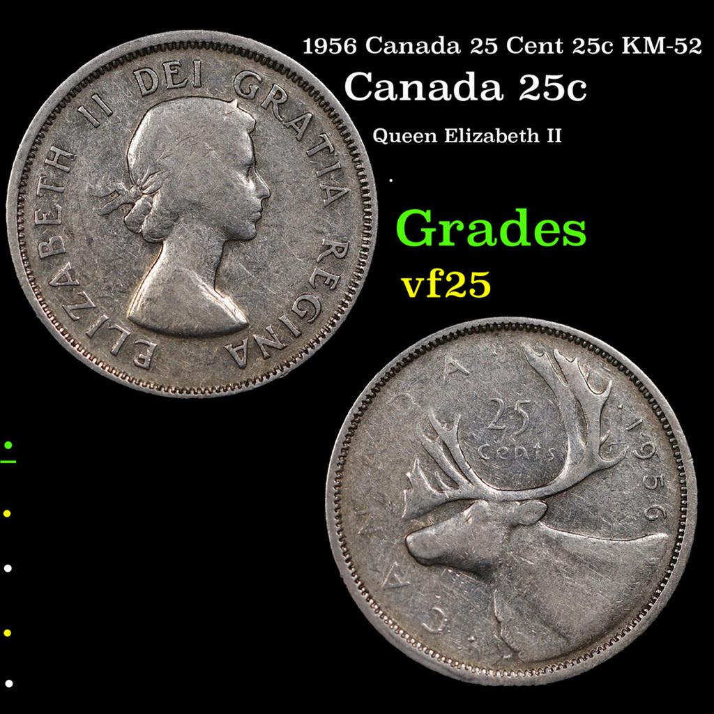 1956 Canada 25 Cent 25c KM-52 Grades vf+ (1 of 3)