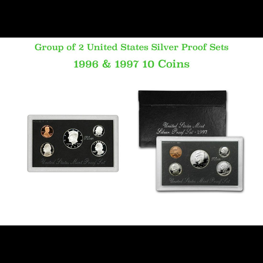 1996-1997 United States Mint Silver Proof Set. 10 Coins Inside. (1 of 3)