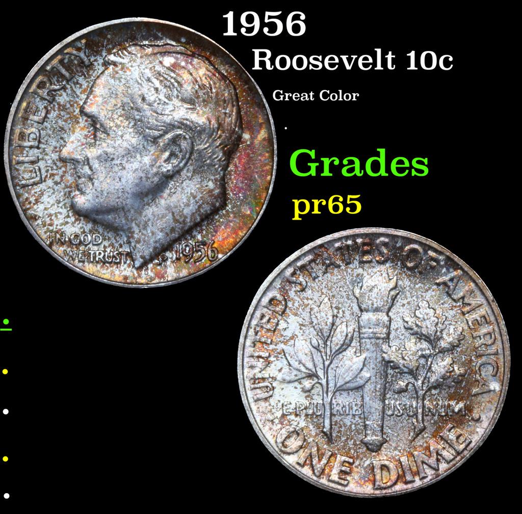 Proof 1956 Roosevelt Dime 10c Grades GEM Proof (1 of 3)