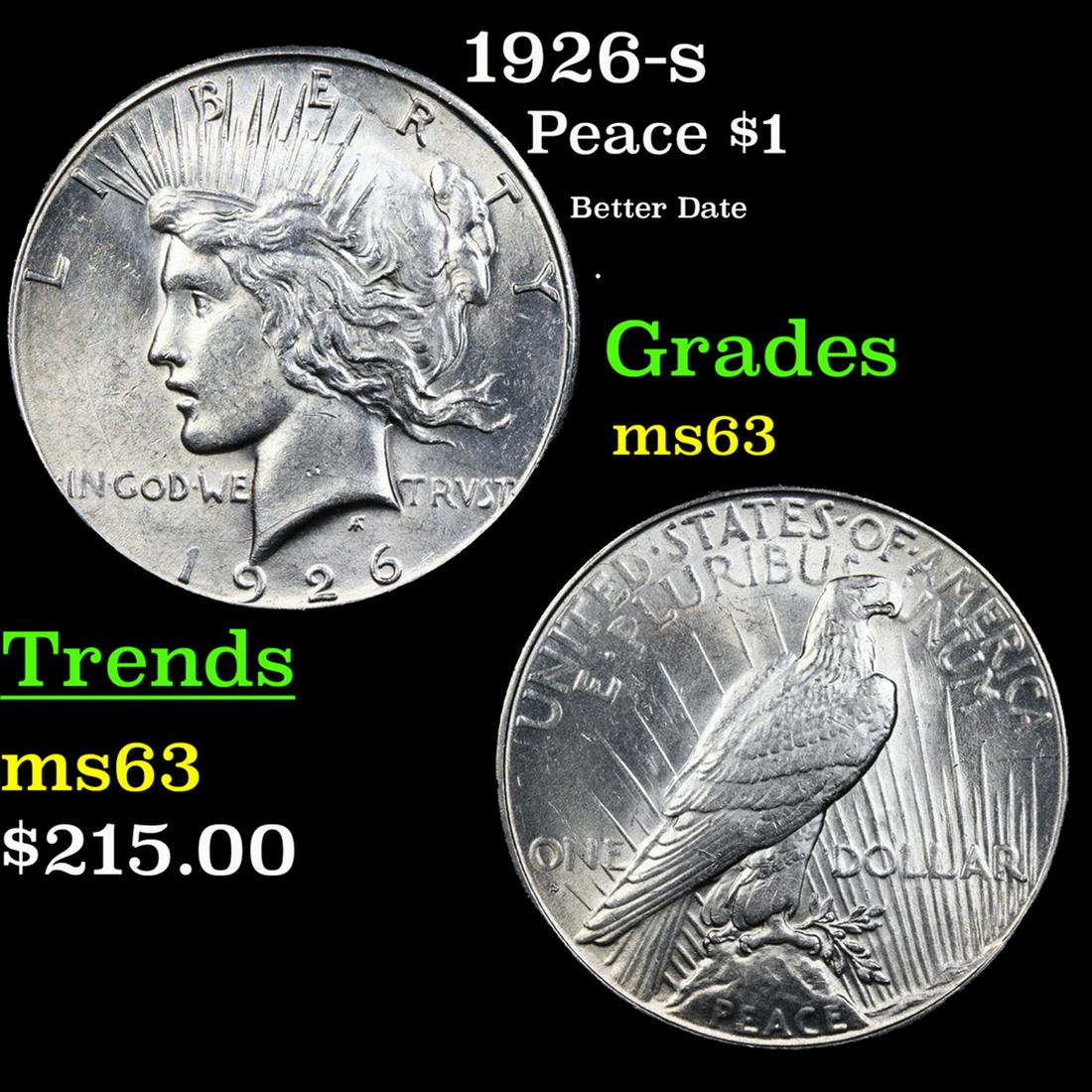 1926-s Peace Dollar $1 Grades Select Unc (1 of 3)