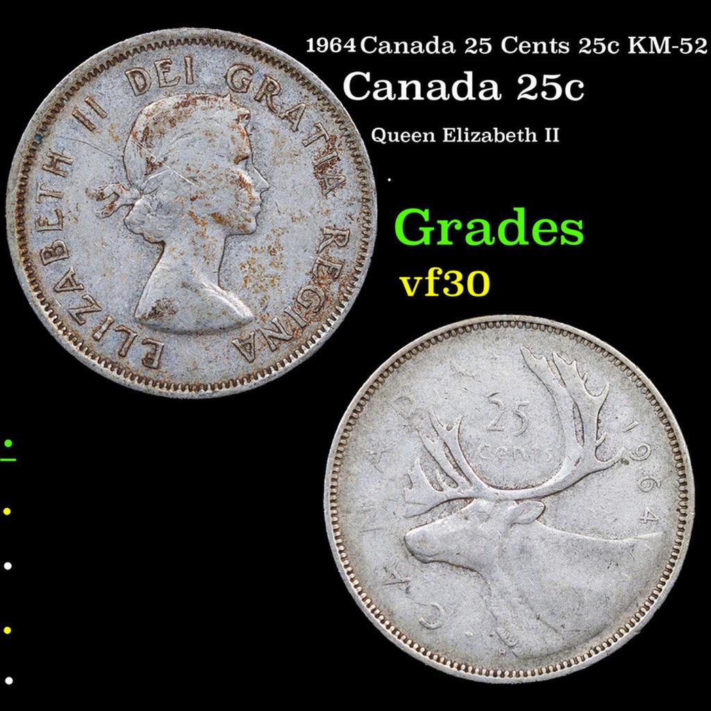 1964 Canada 25 Cents 25c KM-52 Grades vf++ (1 of 3)