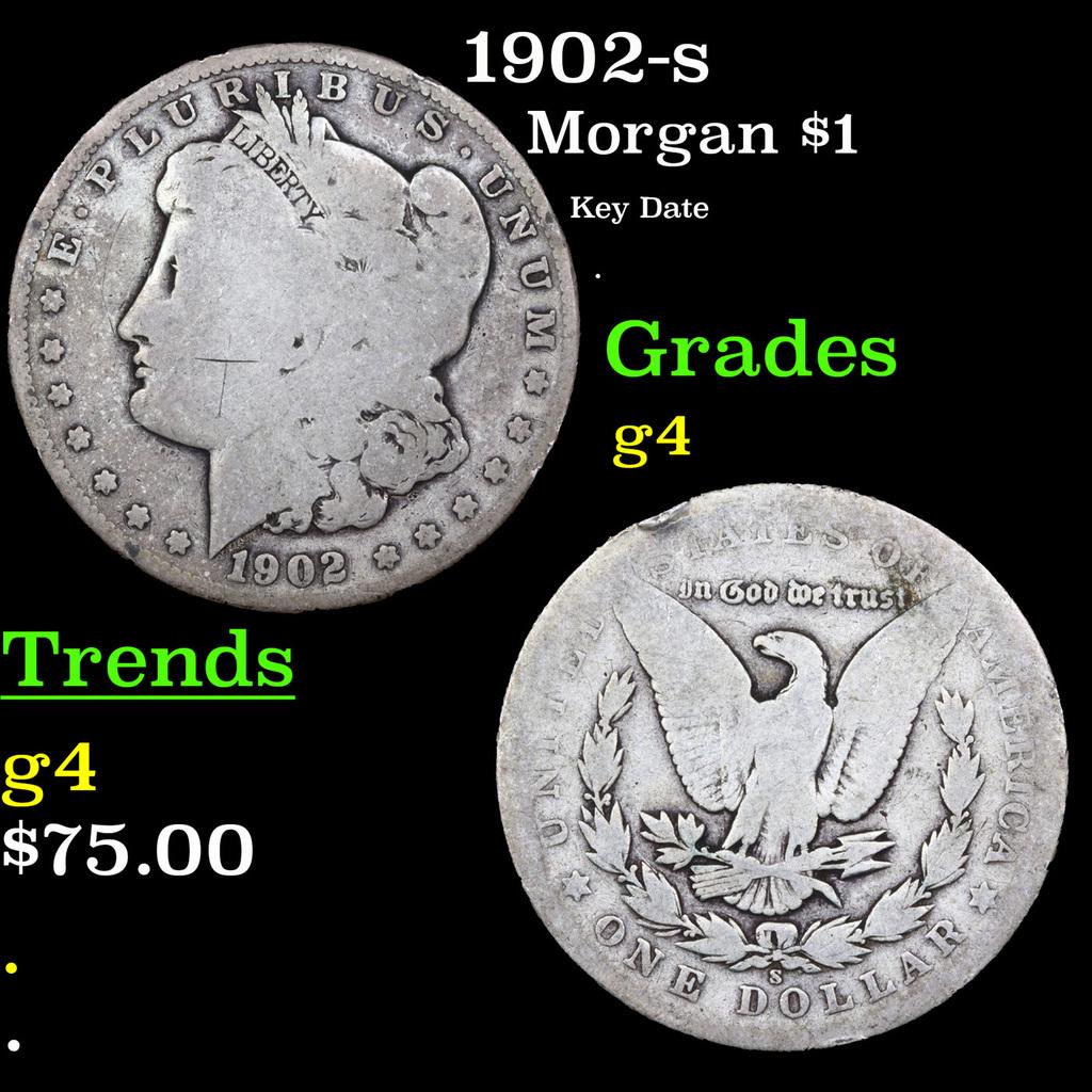 1902-s Morgan Dollar $1 Grades g, good (1 of 3)