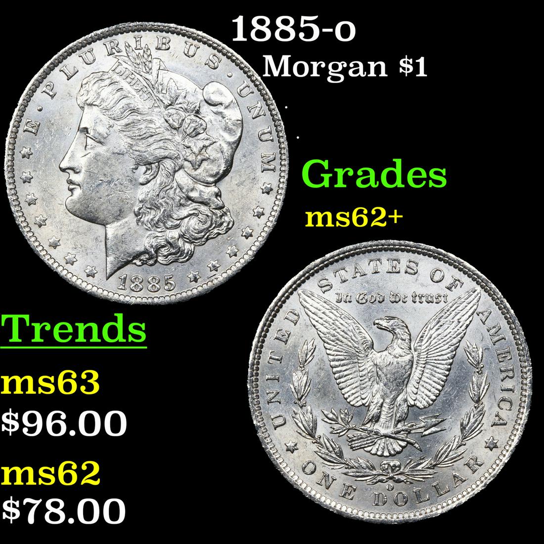 1885-o Morgan Dollar $1 Grades Select Unc (1 of 3)