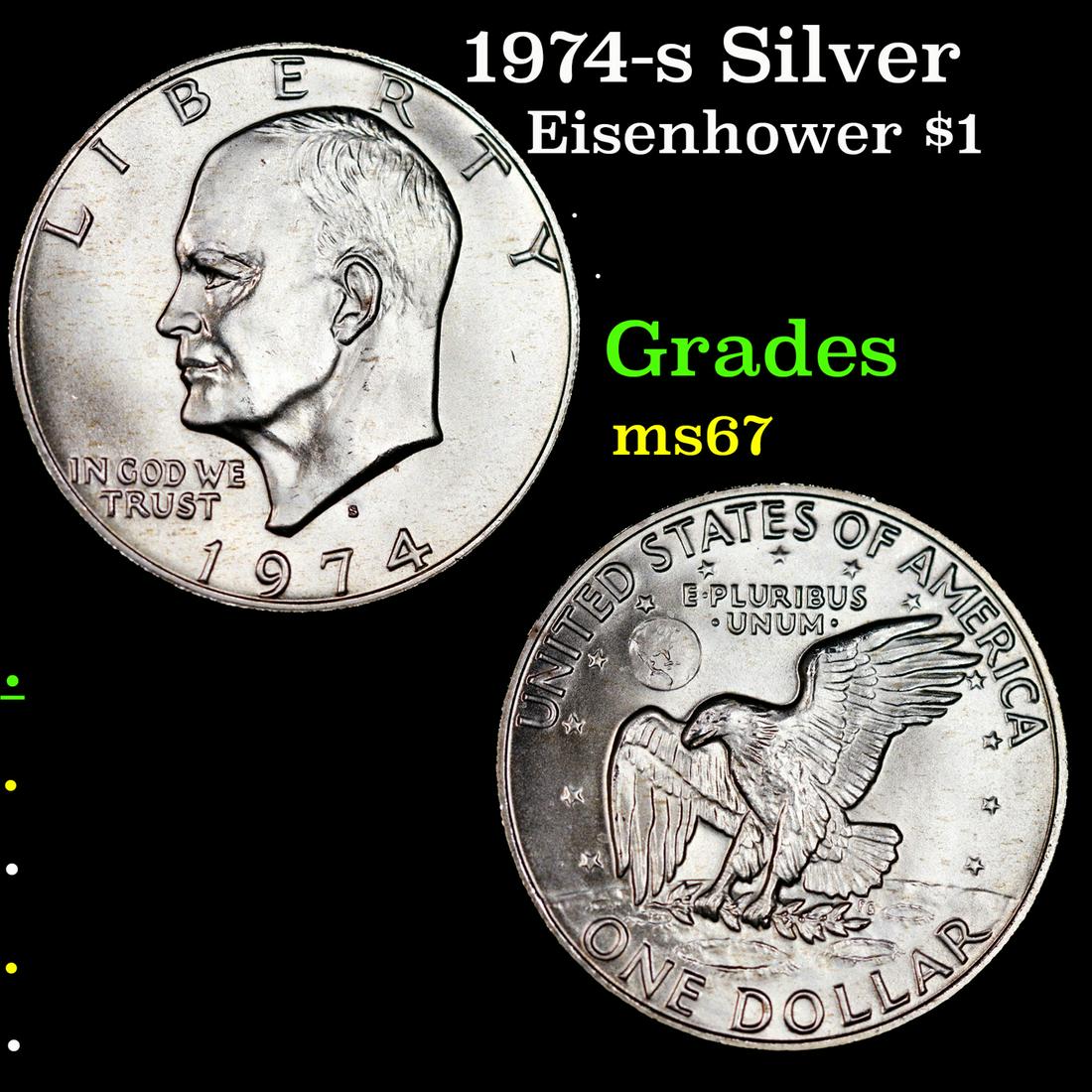 1974-s Silver Eisenhower Dollar $1 Grades GEM++ Unc (1 of 3)