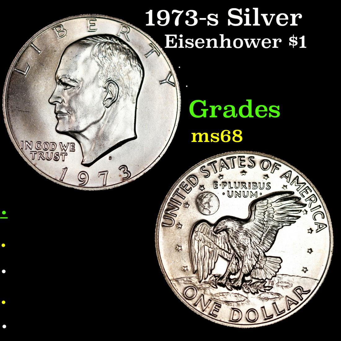 1973-s Silver Eisenhower Dollar $1 Grades GEM+++ Unc (1 of 3)