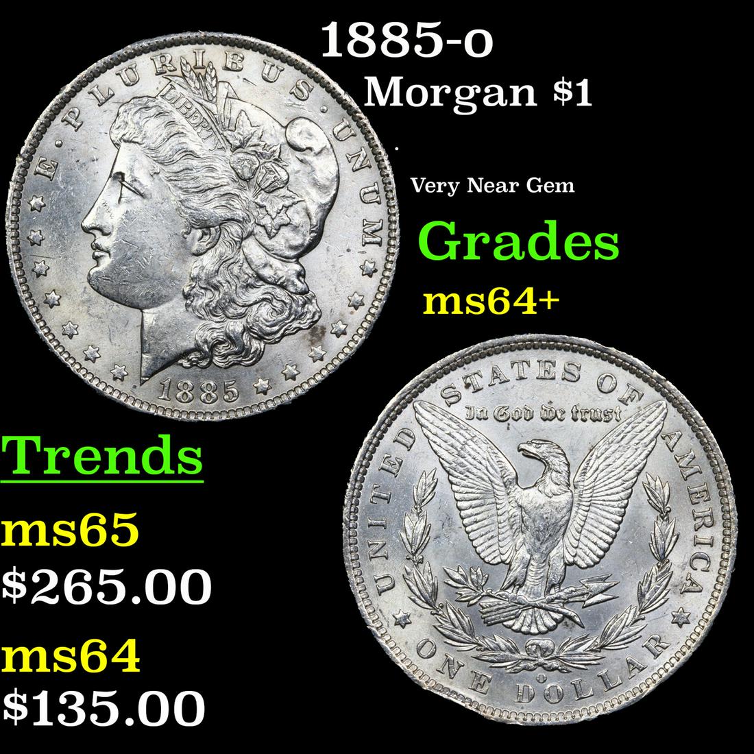 1885-o Morgan Dollar $1 Grades Choice+ Unc (1 of 3)