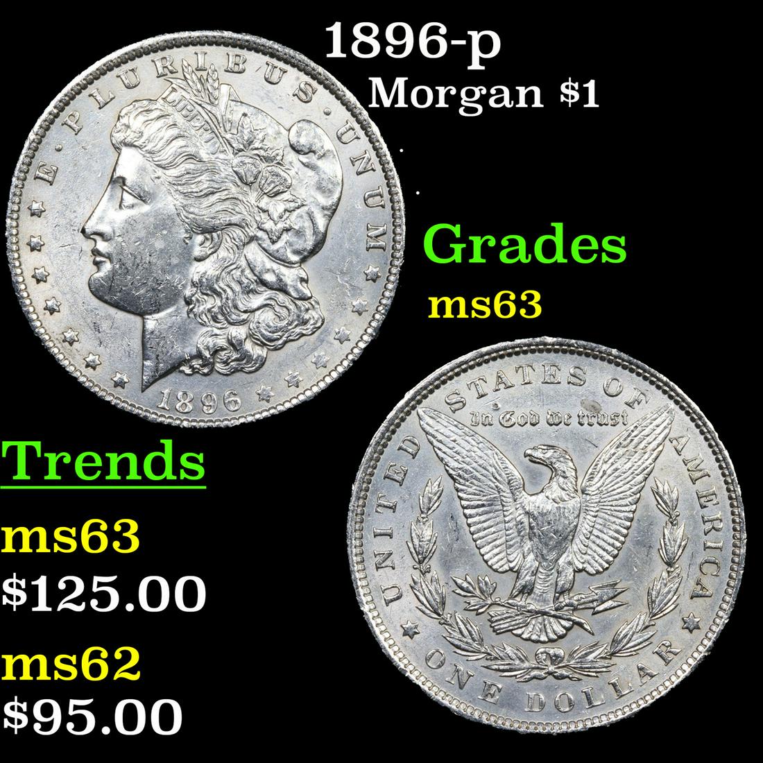 1896-p Morgan Dollar $1 Grades Select Unc (1 of 3)