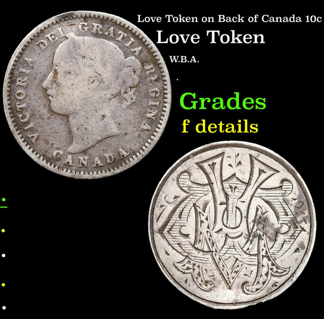 Love Token on Back of Canada 10c Grades f details (1 of 3)