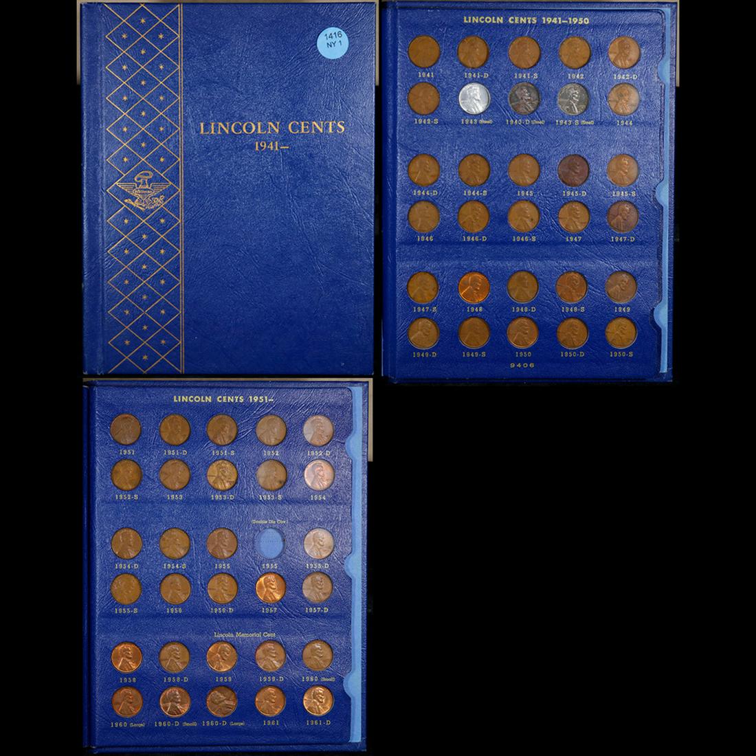 Near Complete Lincoln 1c Whitman folder #2, 1941-1961, 59 coins. (1 of 4)