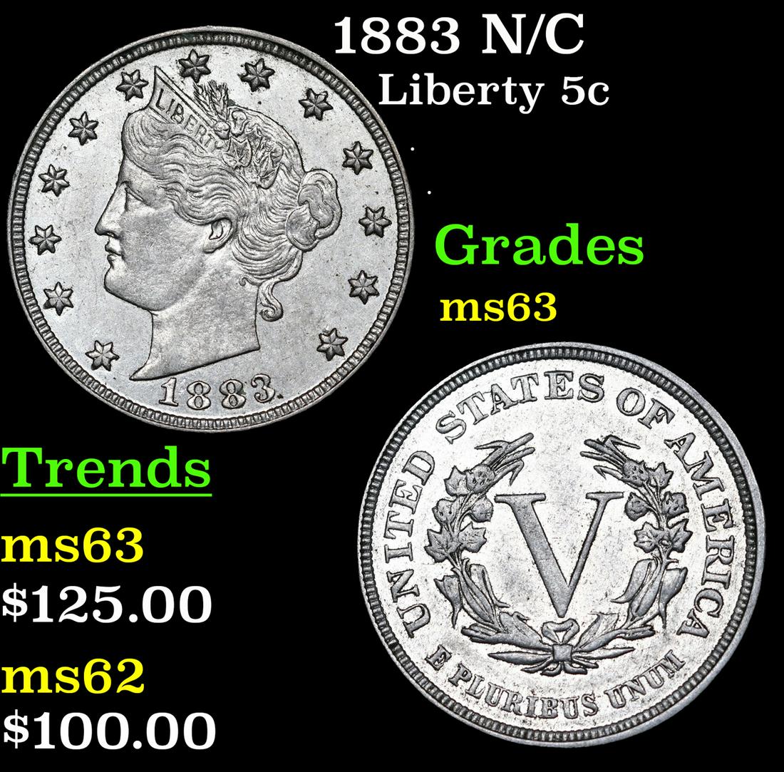 1883 N/C Liberty Nickel 5c Grades Select Unc (1 of 3)