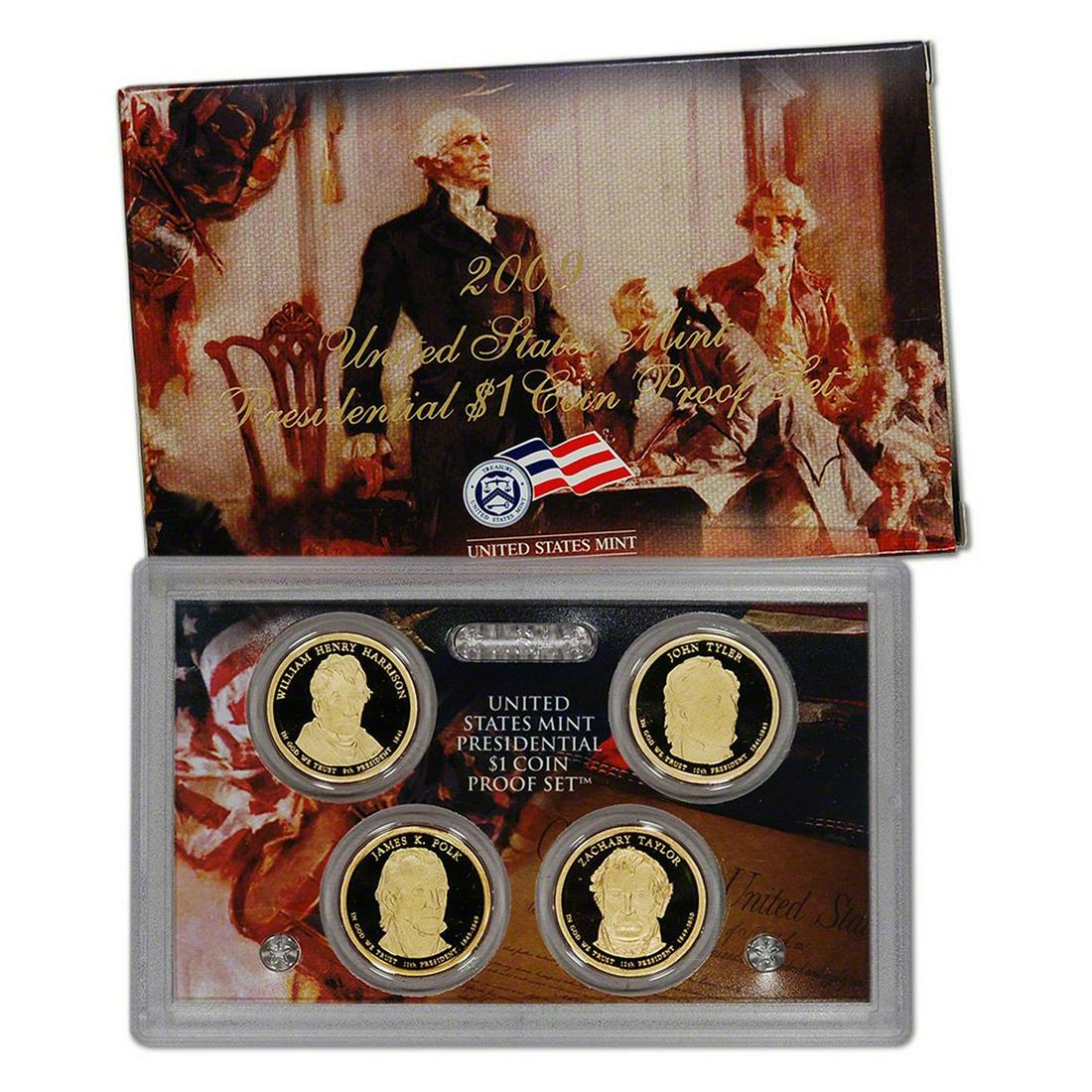 2009 United State Mint Presidential Dollar Proof Set. 4 Coins Inside. (1 of 1)