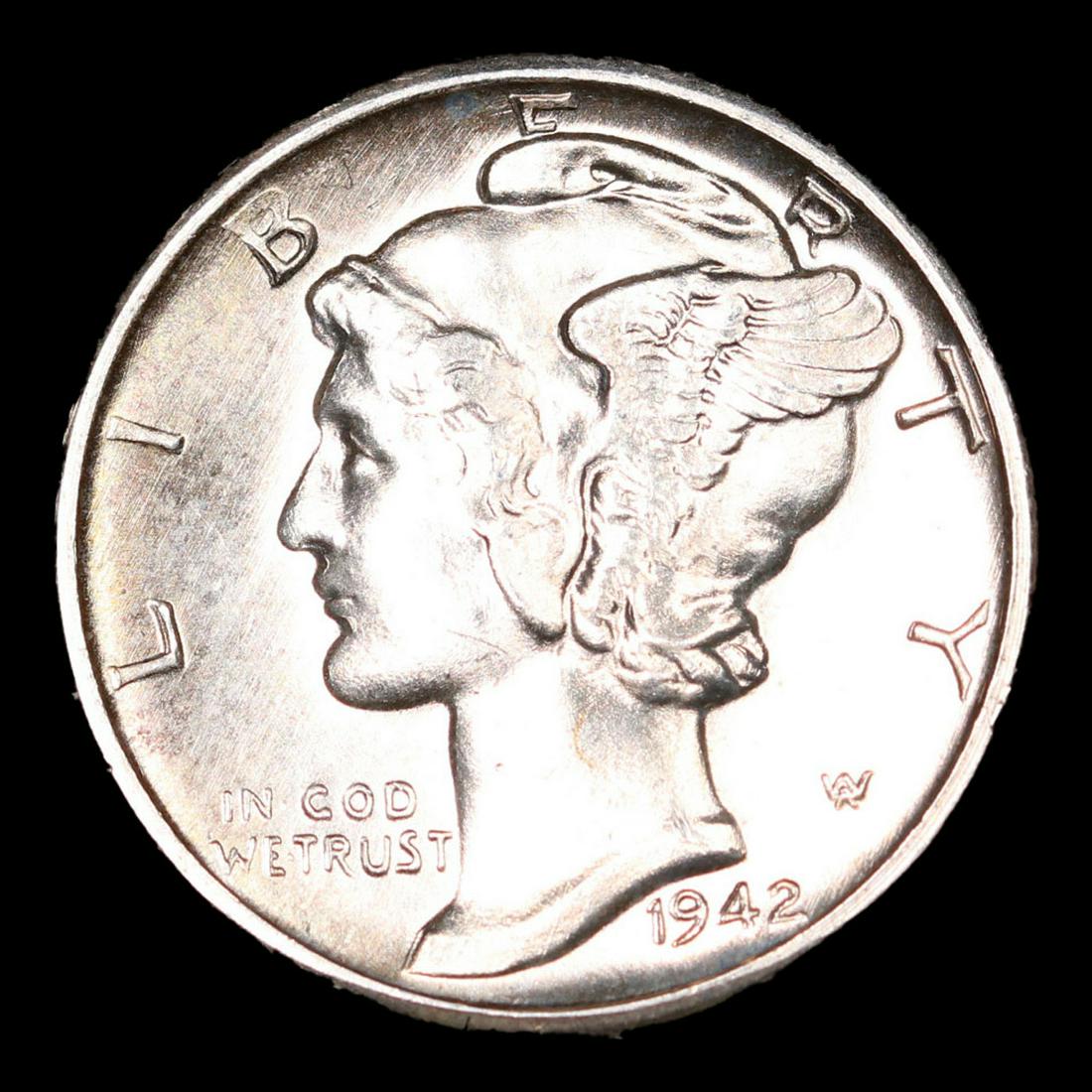 1942-d Mercury Dime 10c Grades GEM++ FSB: 1942-d Mercury Dime 10c Grades GEM++ FSB.