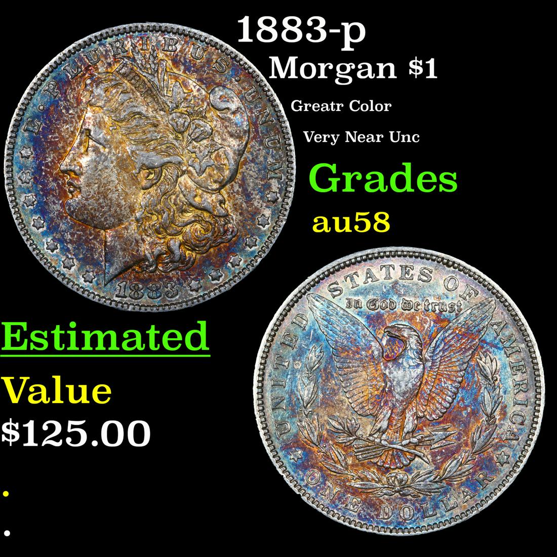 1883-p Morgan Dollar $1 Grades Choice AU/BU Slider (1 of 3)