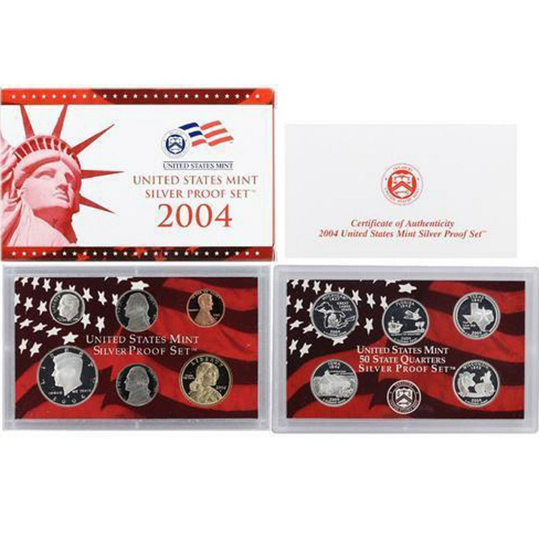 2004 United States Silver Proof Set - 11 pc set, about 1 1/2 ounces of pure silver. (1 of 1)