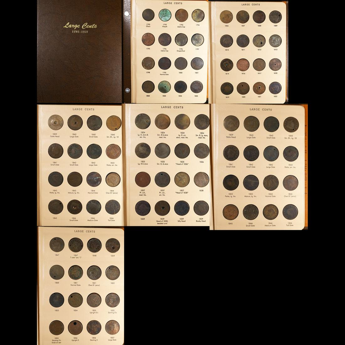 Complete! Large Cent Dansco Album, 1793-1857 Including all Varities 80 coins (1 of 8)